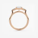 Oval Three Stone Lab Grown Diamond Engagement Ring
