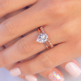 1.33 CT Pear Hidden Halo Lab Grown Diamond Engagement Ring