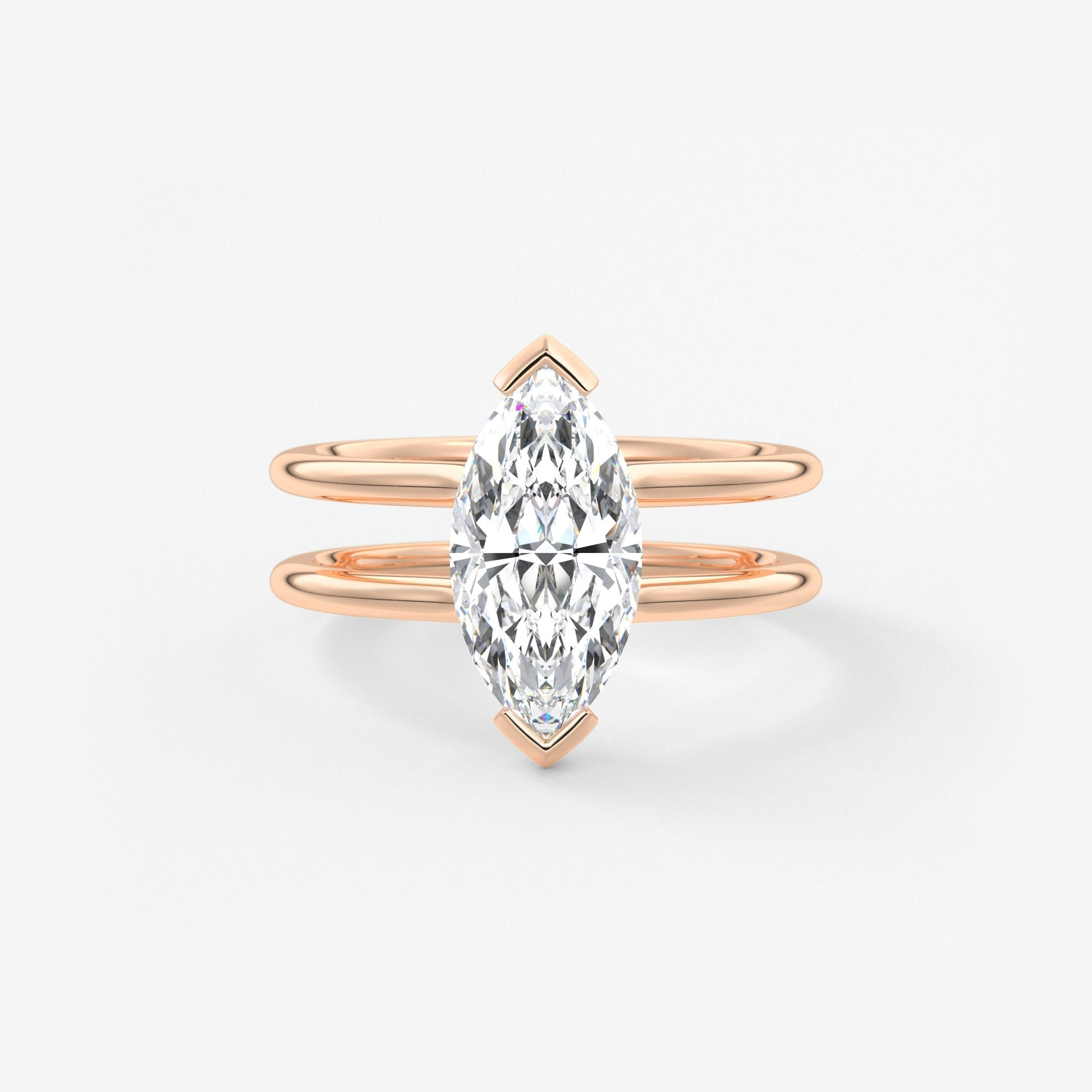 Marquise Cathedral Lab Grown Diamond Engagement Ring