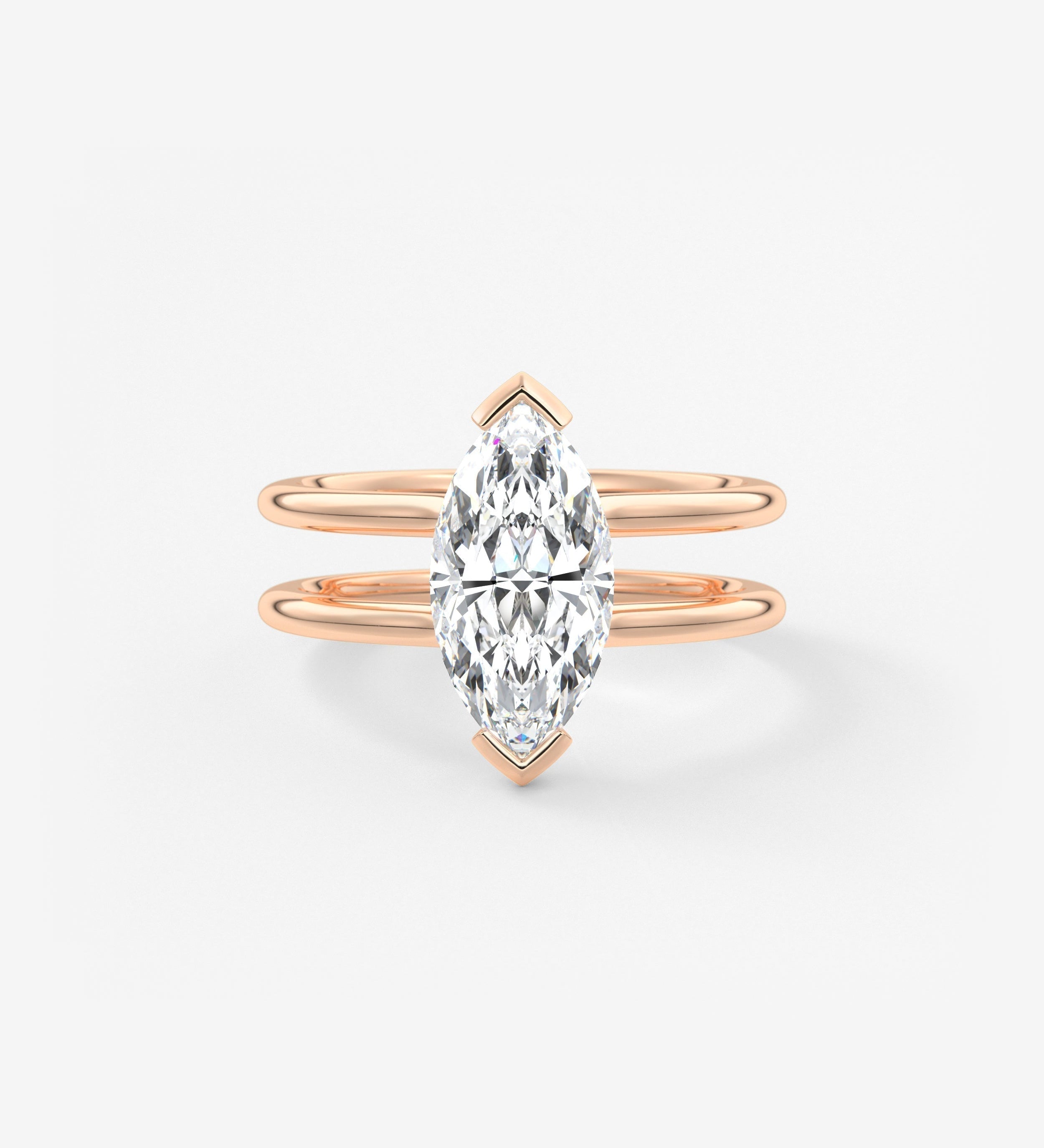 Marquise Cathedral Lab Grown Diamond Engagement Ring