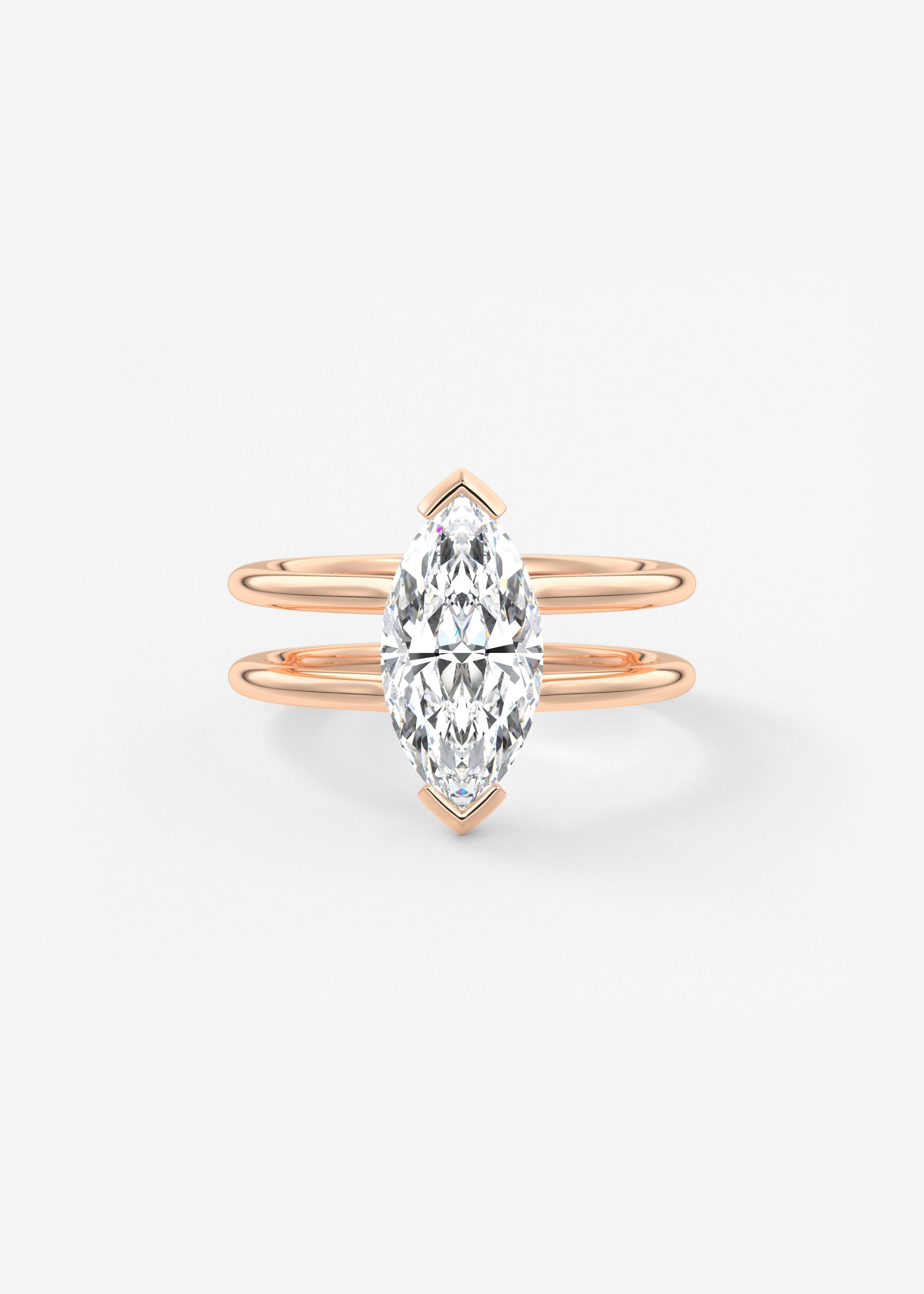 Marquise Cathedral Lab Grown Diamond Engagement Ring