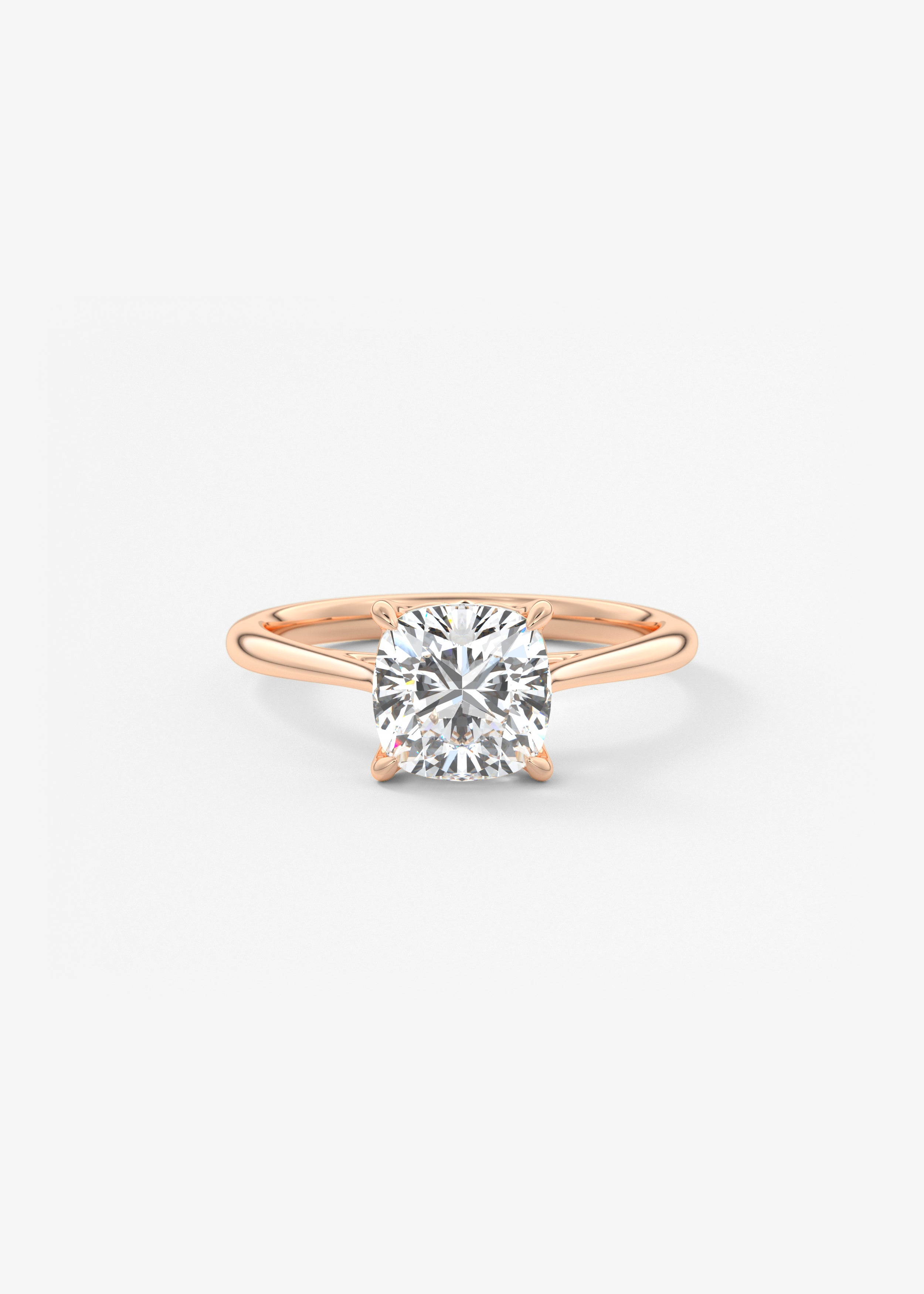 Cushion Cathedral Lab Grown Diamond Engagement Ring
