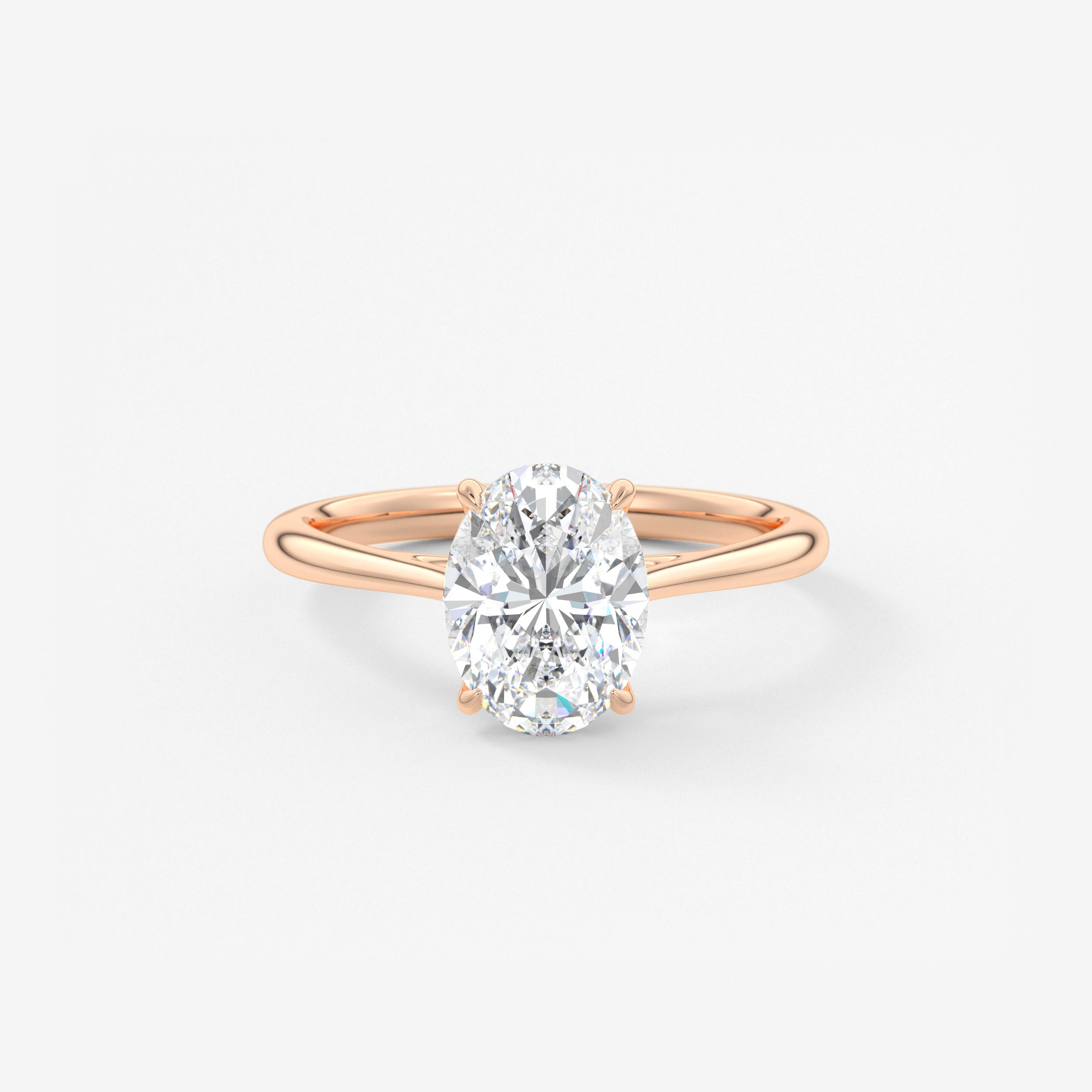 Oval Cathedral Lab Grown Diamond Engagement Ring