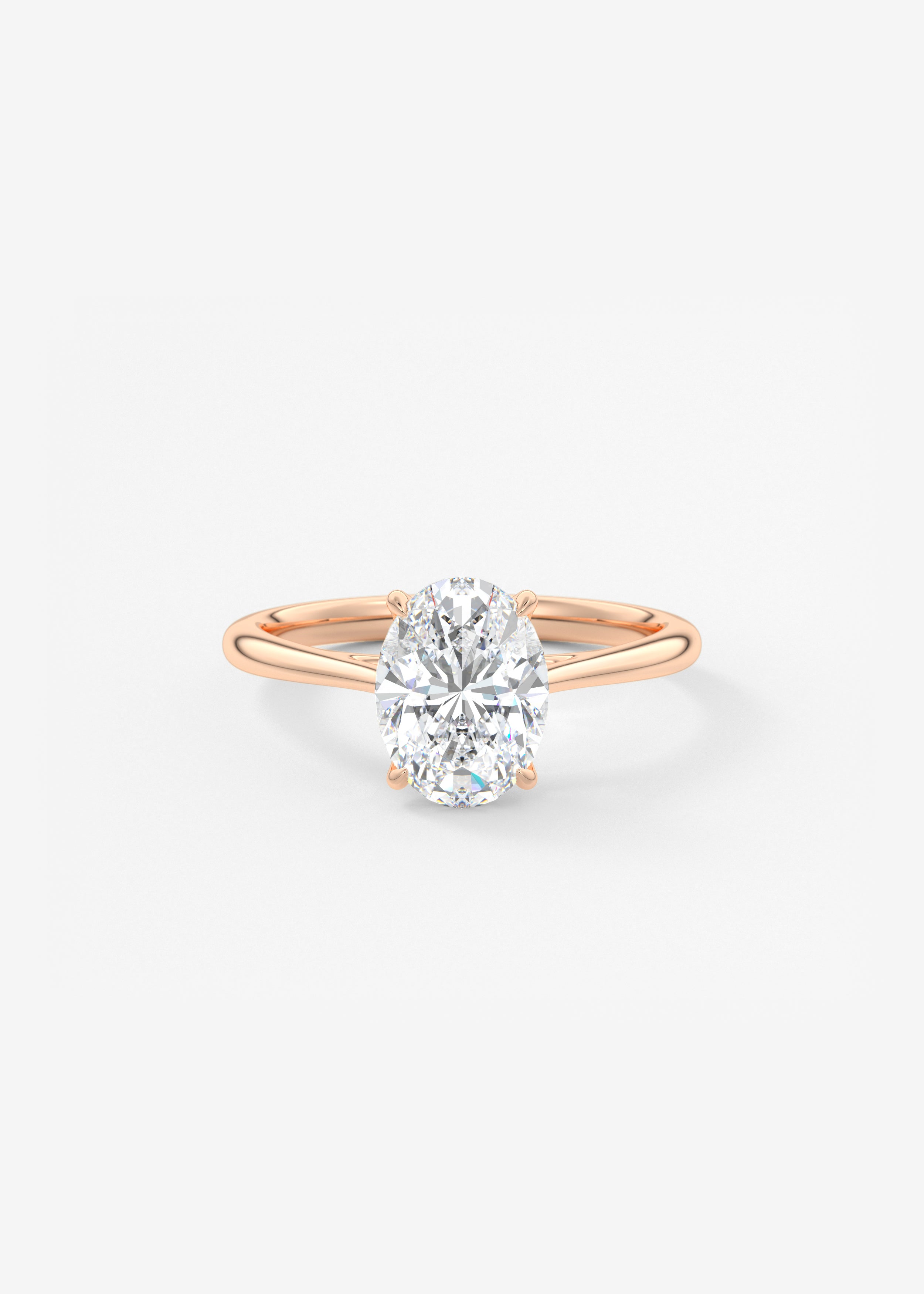 Oval Cathedral Lab Grown Diamond Engagement Ring