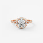 Cushion Halo & Pave , Split Shank Lab Grown Diamond Engagement Ring