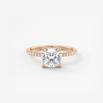 Cushion Pave Lab Grown Diamond Engagement Ring