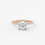 Cushion Pave Lab Grown Diamond Engagement Ring