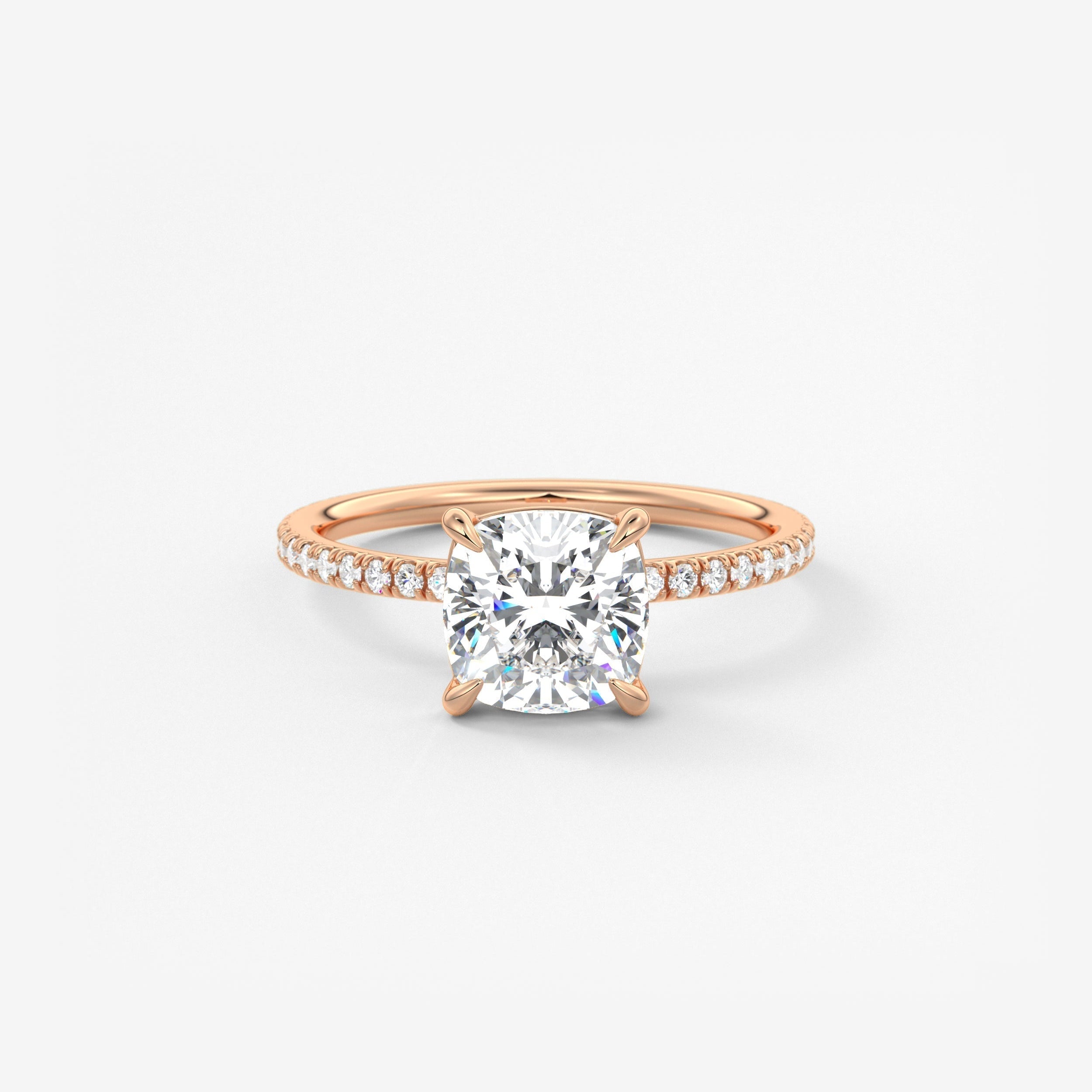 Cushion Pave Lab Grown Diamond Engagement Ring