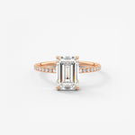 Emerald Pave Lab Grown Diamond Engagement Ring