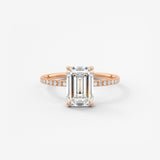 Emerald Pave Lab Grown Diamond Engagement Ring