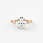 Oval Three Stone Lab Grown Diamond Engagement Ring