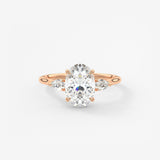 Oval Three Stone Lab Grown Diamond Engagement Ring