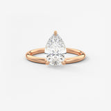 Pear Solitaire Lab Grown Diamond Engagement Ring