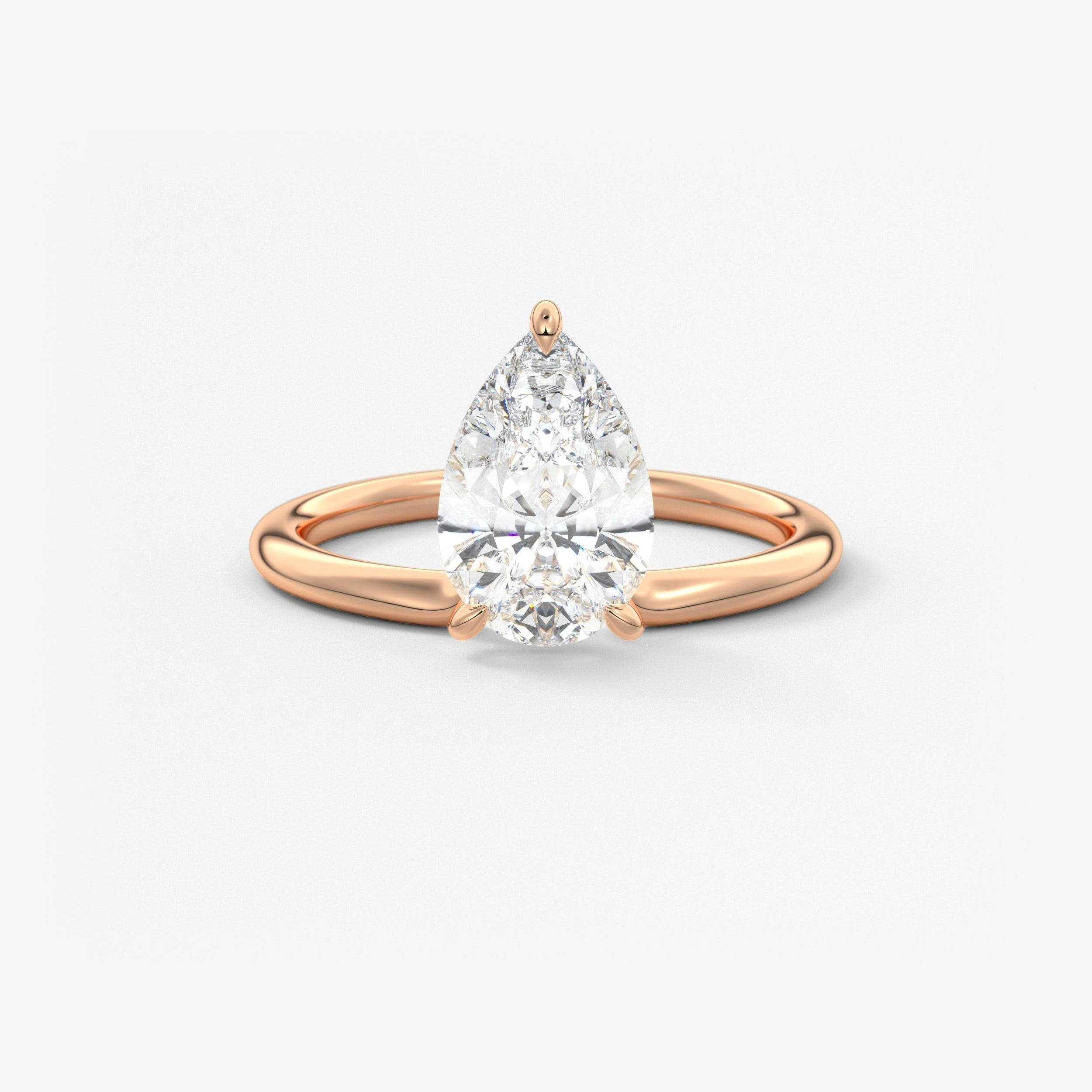 Pear Solitaire Lab Grown Diamond Engagement Ring