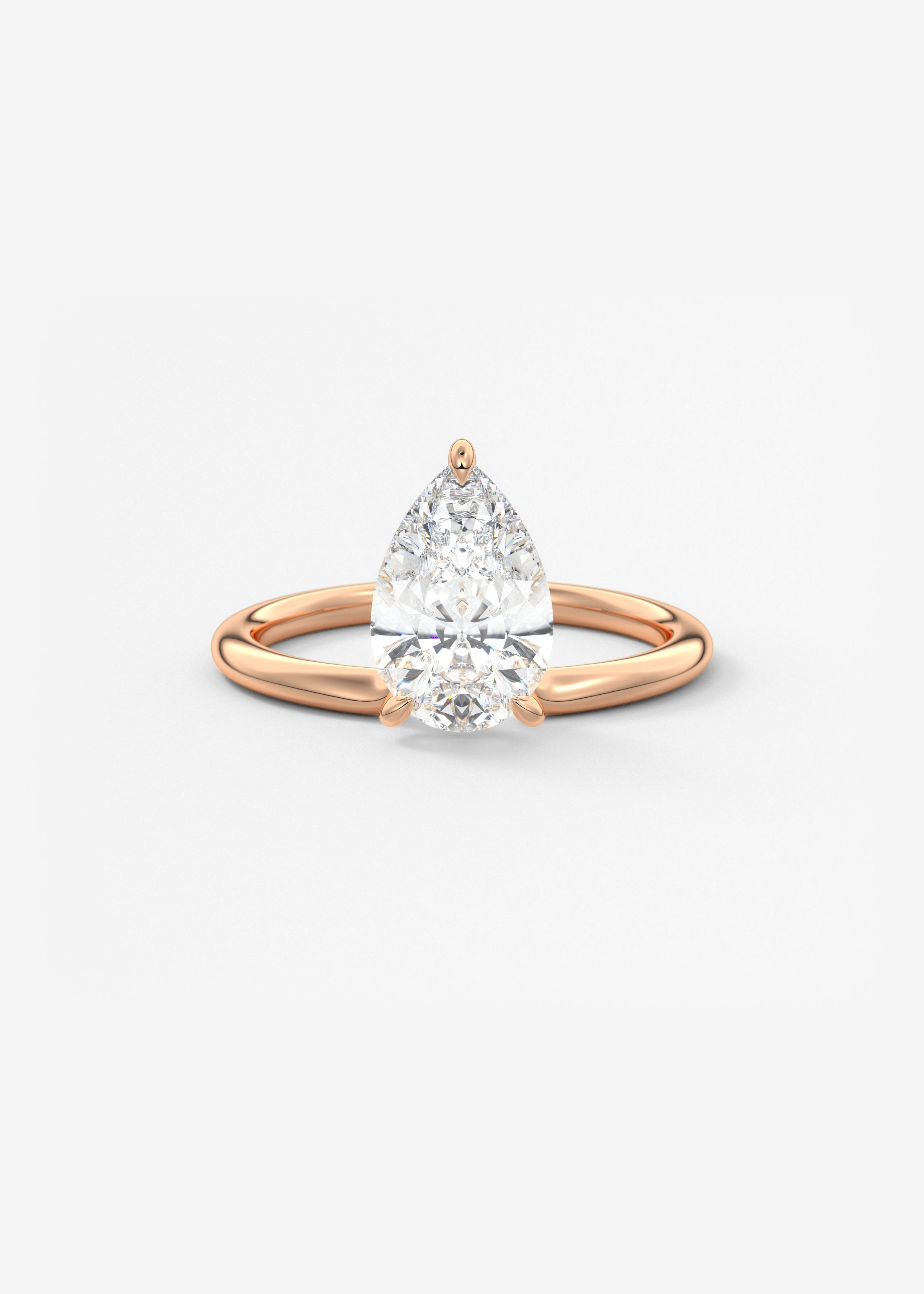 Pear Solitaire Lab Grown Diamond Engagement Ring