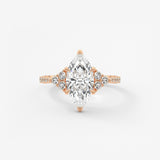 Marquise Cluster Lab Grown Diamond Engagement Ring