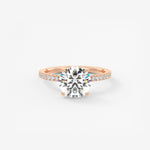 Round Pave Lab Grown Diamond Engagement Ring