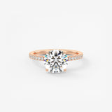 Round Pave Lab Grown Diamond Engagement Ring