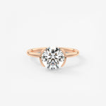 Round Half Bezel Lab Grown Diamond Engagement Ring