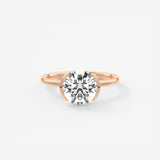 Round Half Bezel Lab Grown Diamond Engagement Ring