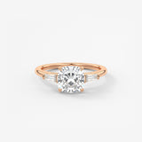 Cushion Three Stone Lab Grown Diamond Engagement Ring