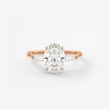 Oval Three Stone Lab Grown Diamond Engagement Ring