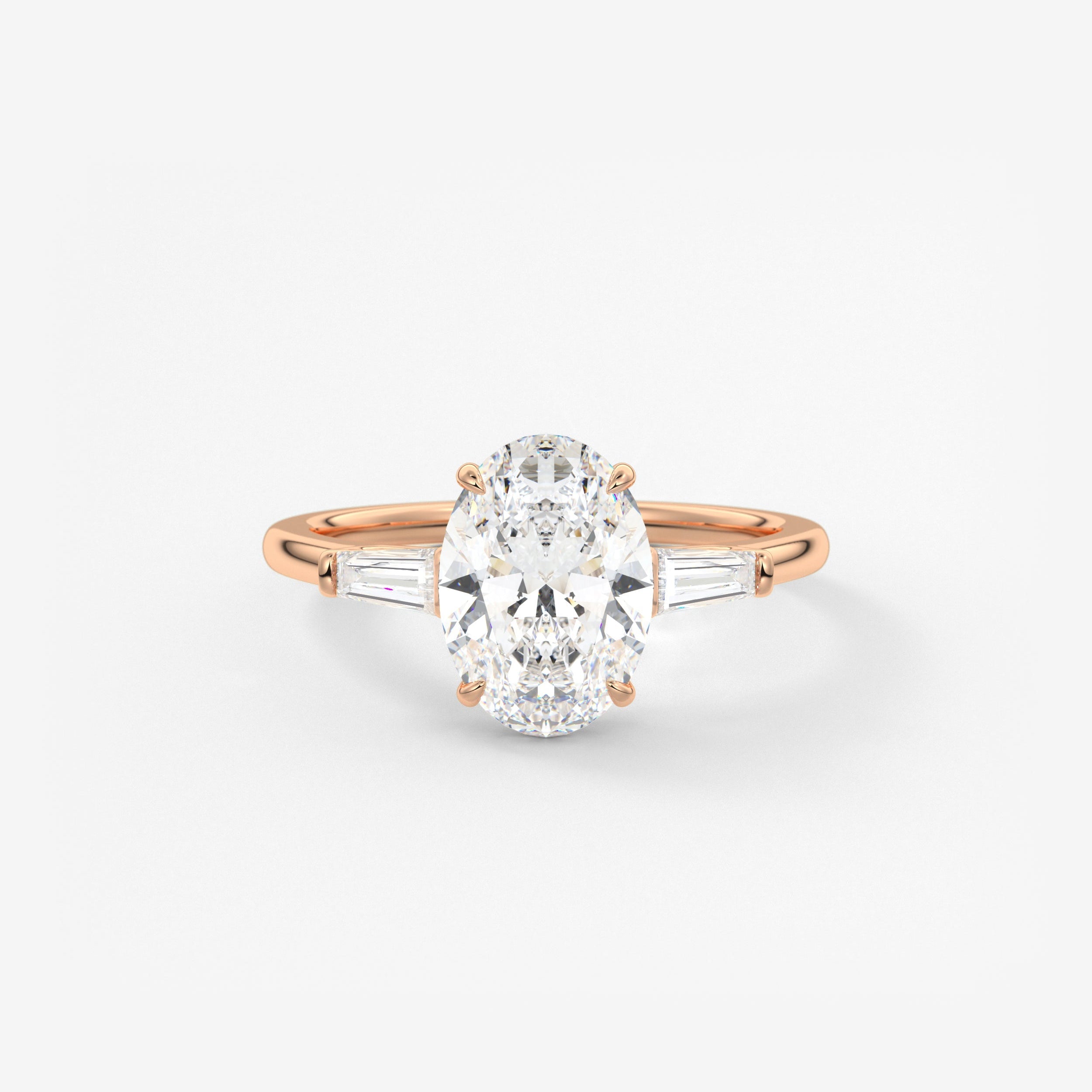 Oval Three Stone Lab Grown Diamond Engagement Ring