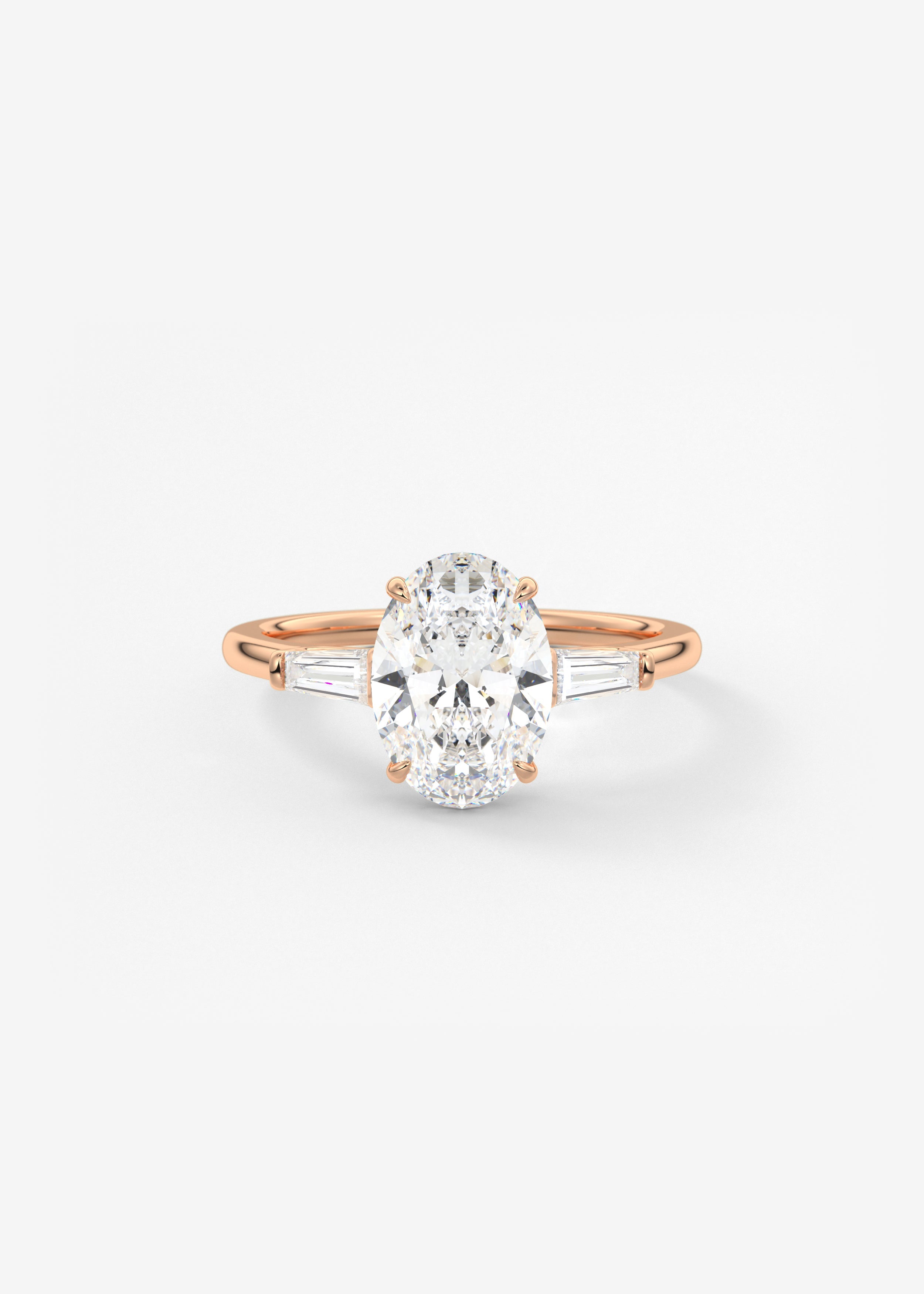 Oval Three Stone Lab Grown Diamond Engagement Ring