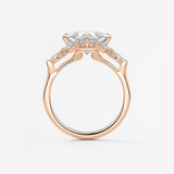 Princess Cluster Lab Grown Diamond Engagement Ring
