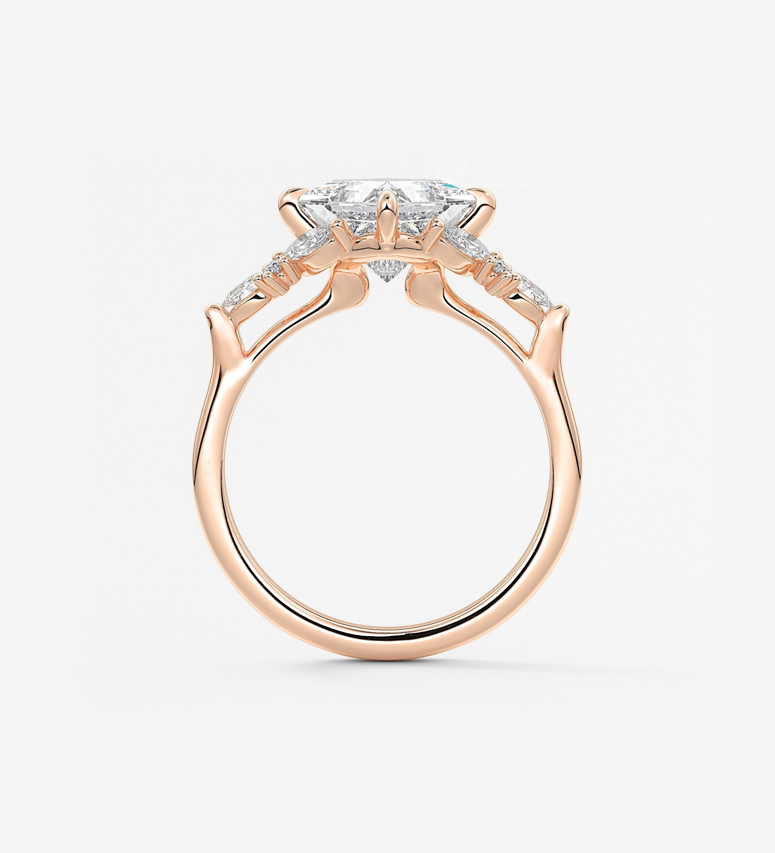 Princess Cluster Lab Grown Diamond Engagement Ring