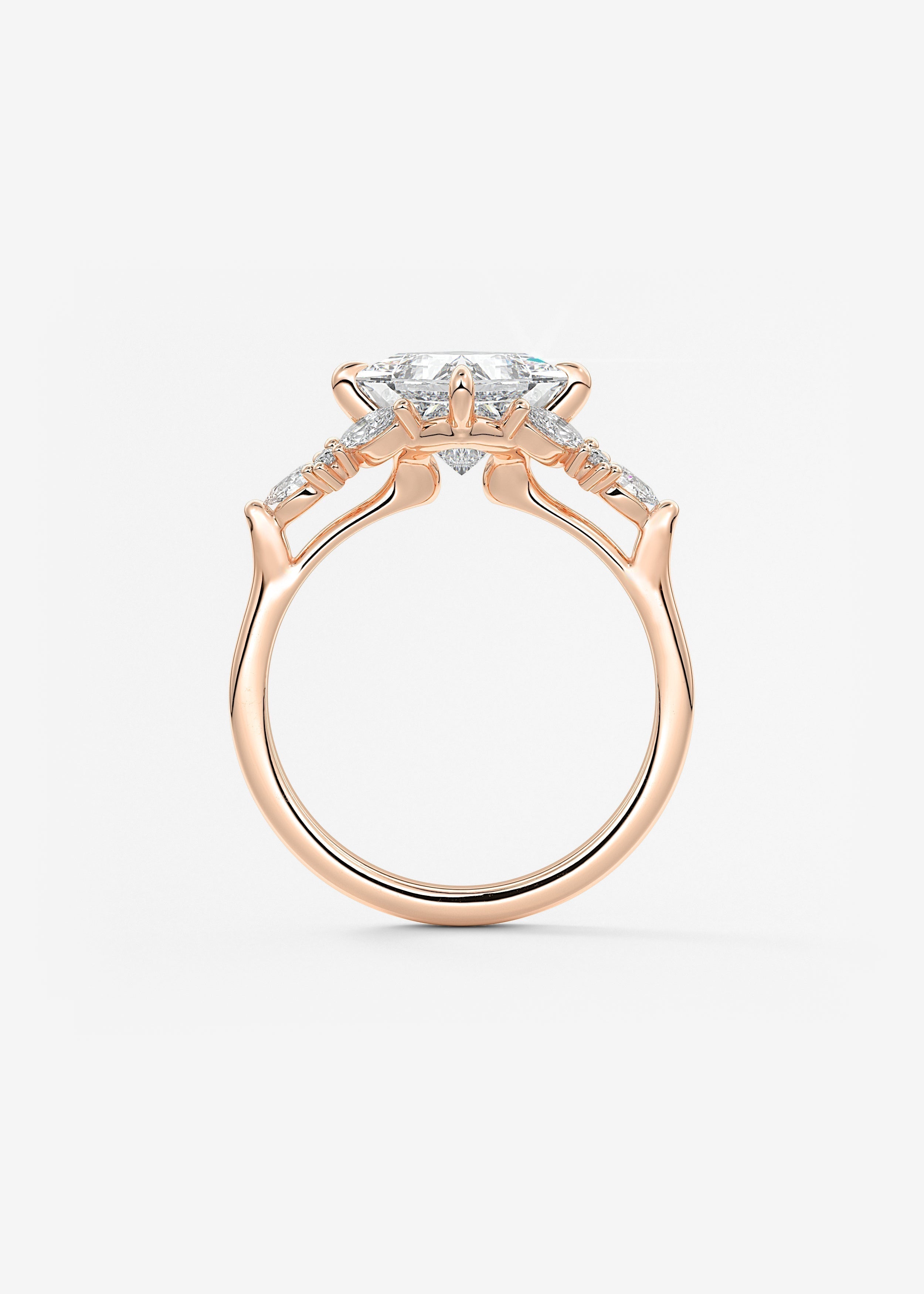 Princess Cluster Lab Grown Diamond Engagement Ring
