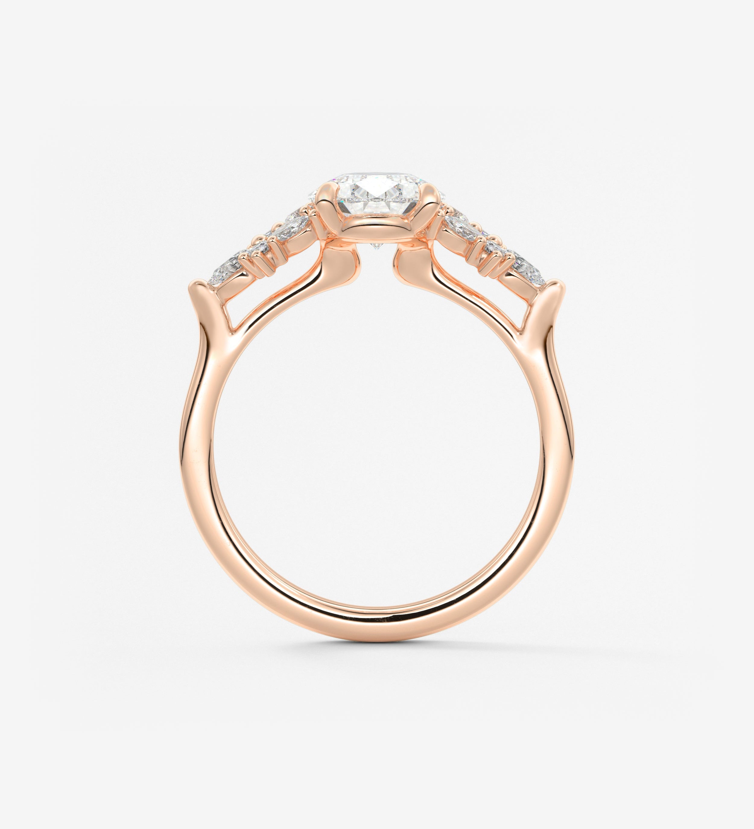 Pear Cluster Lab Grown Diamond Engagement Ring
