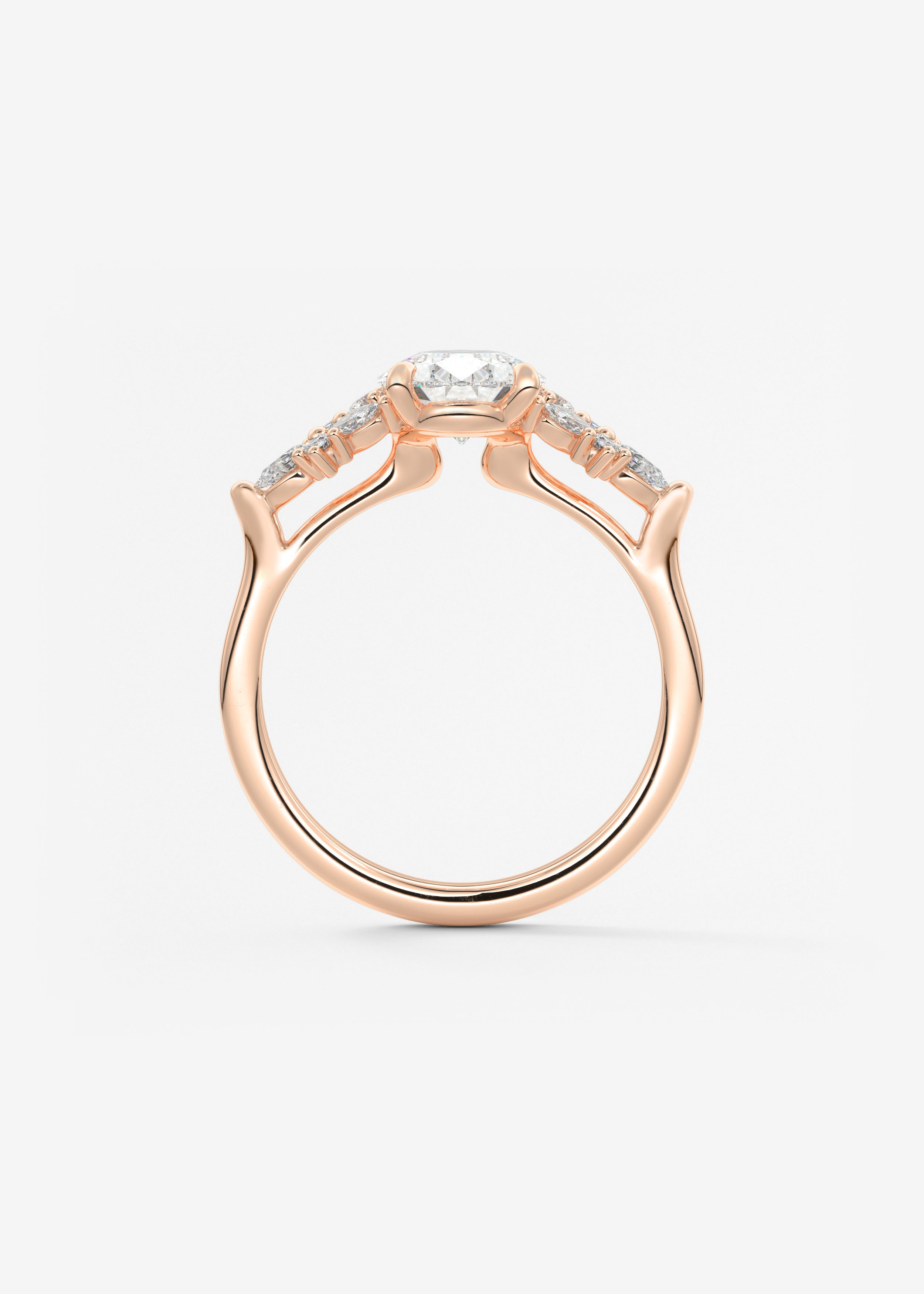 Pear Cluster Lab Grown Diamond Engagement Ring