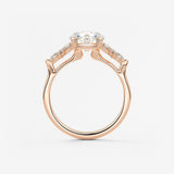 Round Cluster Lab Grown Diamond Engagement Ring