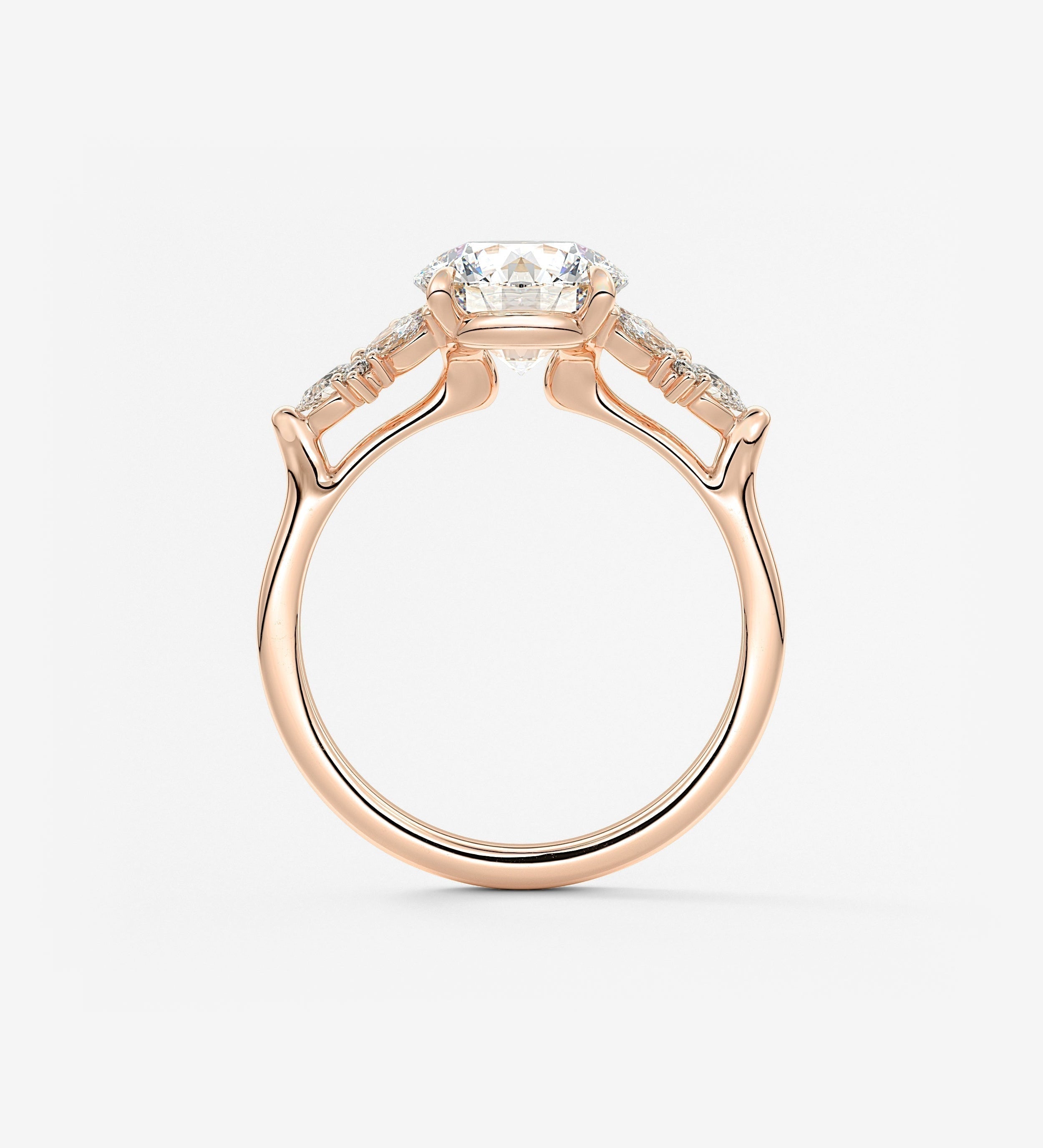 Round Cluster Lab Grown Diamond Engagement Ring