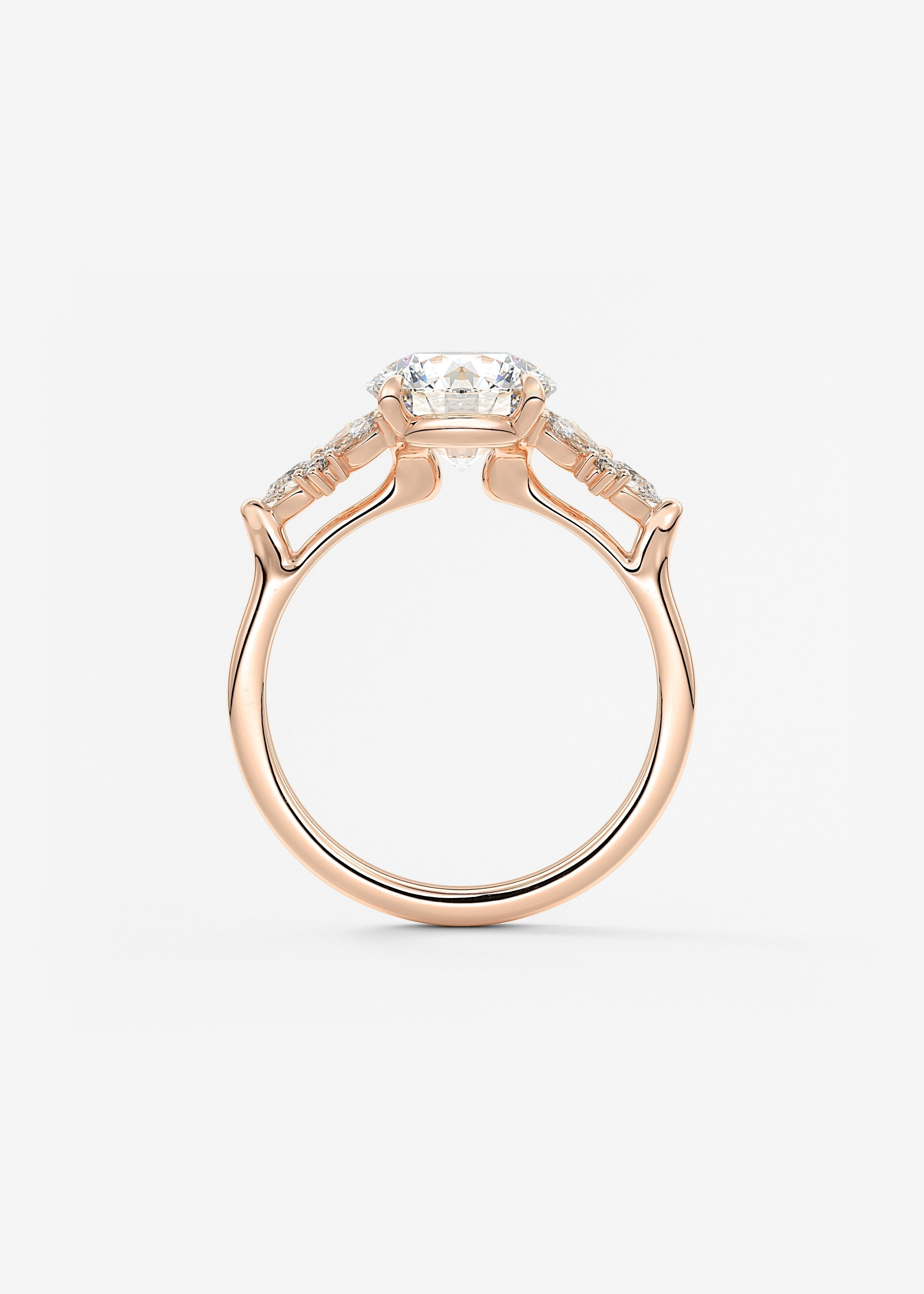 Round Cluster Lab Grown Diamond Engagement Ring