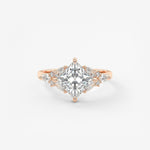 Princess Cluster Lab Grown Diamond Engagement Ring