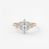Princess Cluster Lab Grown Diamond Engagement Ring