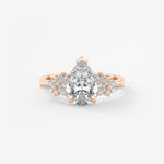 Pear Cluster Lab Grown Diamond Engagement Ring