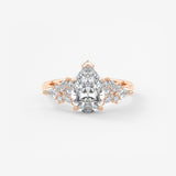 Pear Cluster Lab Grown Diamond Engagement Ring