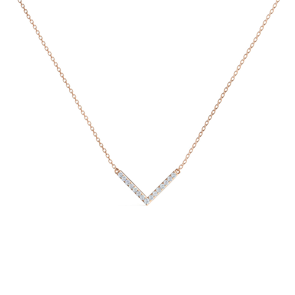 
                  
                    0.24 TCW Round Cut Moissanite Necklace With V Style
                  
                