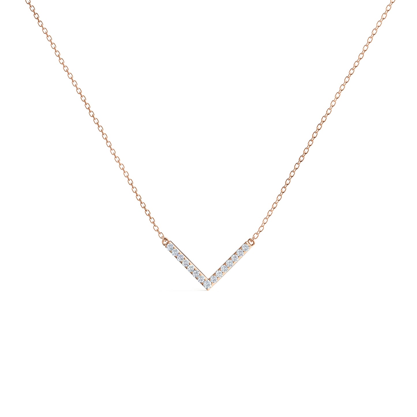 
                  
                    0.24 TCW Round Cut Moissanite Necklace With V Style
                  
                