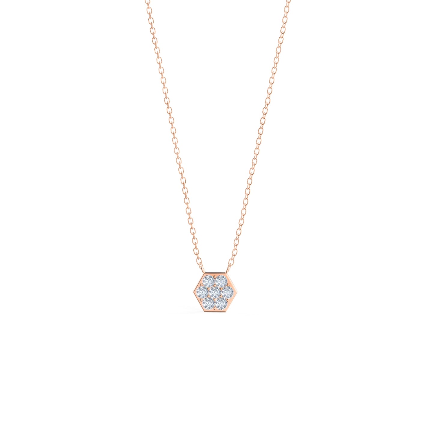 
                  
                    0.21 TCW Round Cut Moissanite Minimalist Necklace With Hexagon Style
                  
                