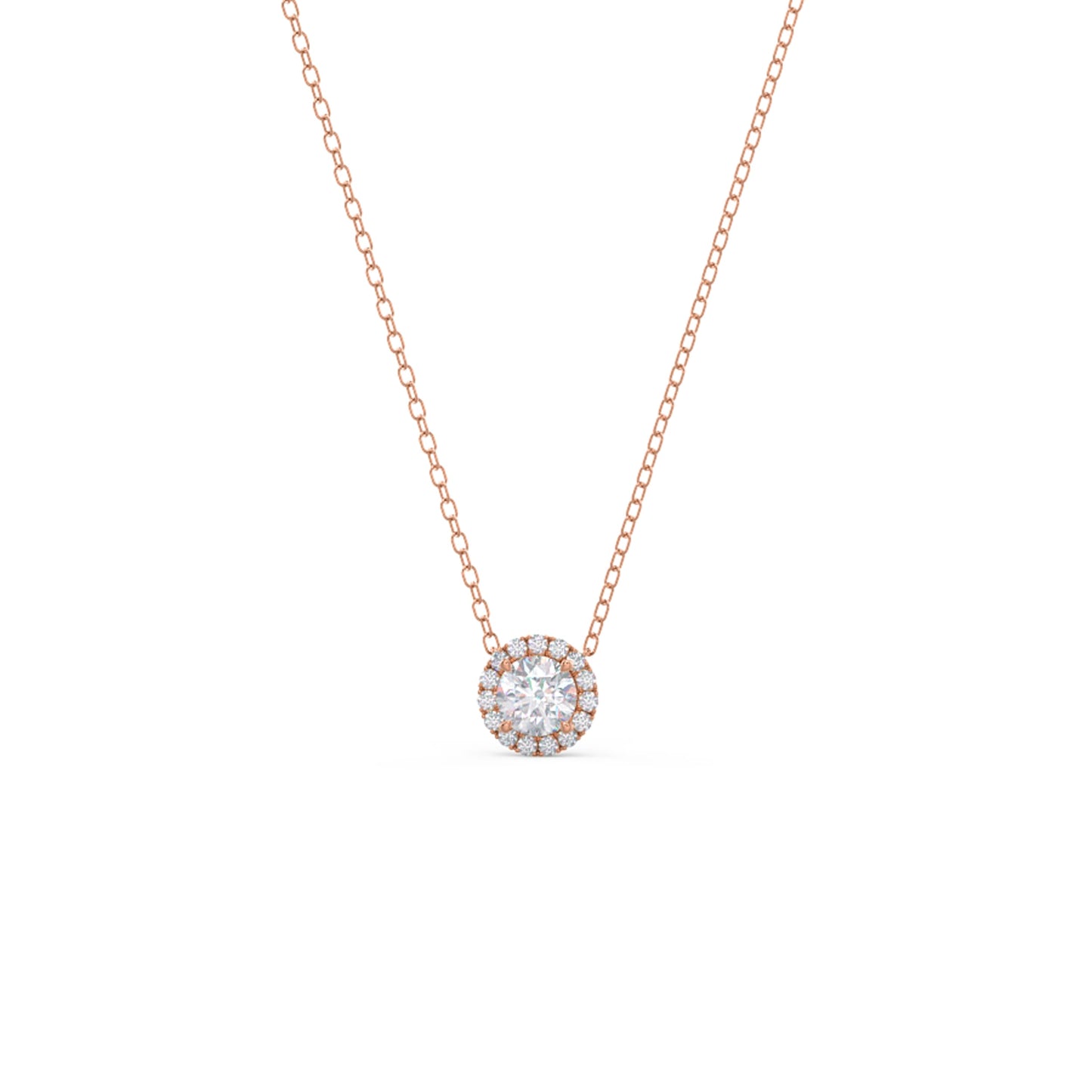 
                  
                    0.45 CT Round Cut Moissanite Necklace With Halo Style
                  
                