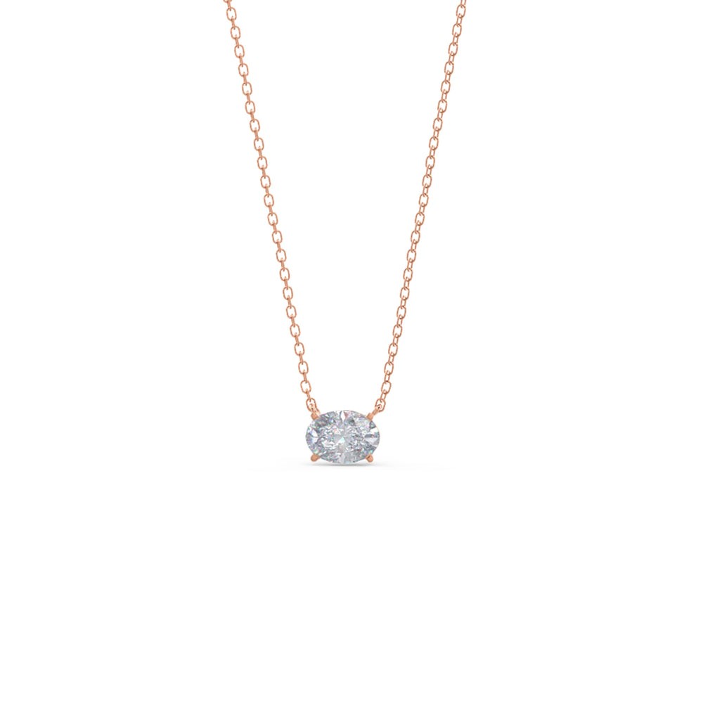 
                  
                    0.35 CT East-West Oval Cut Moissanite Necklace With Solitaire Style
                  
                