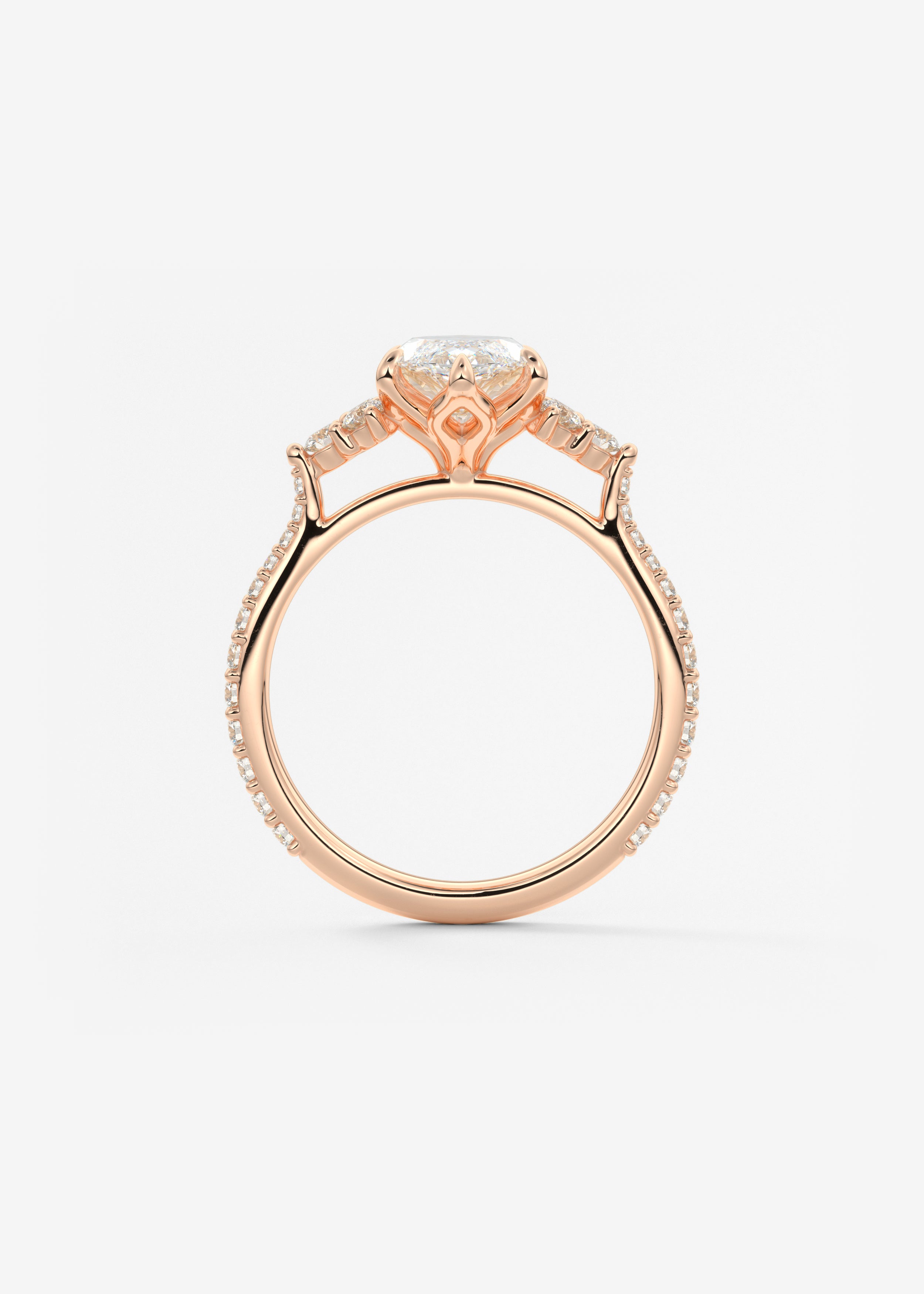 Marquise Cluster Lab Grown Diamond Engagement Ring