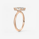 Marquise Hidden Halo Lab Grown Diamond Engagement Ring