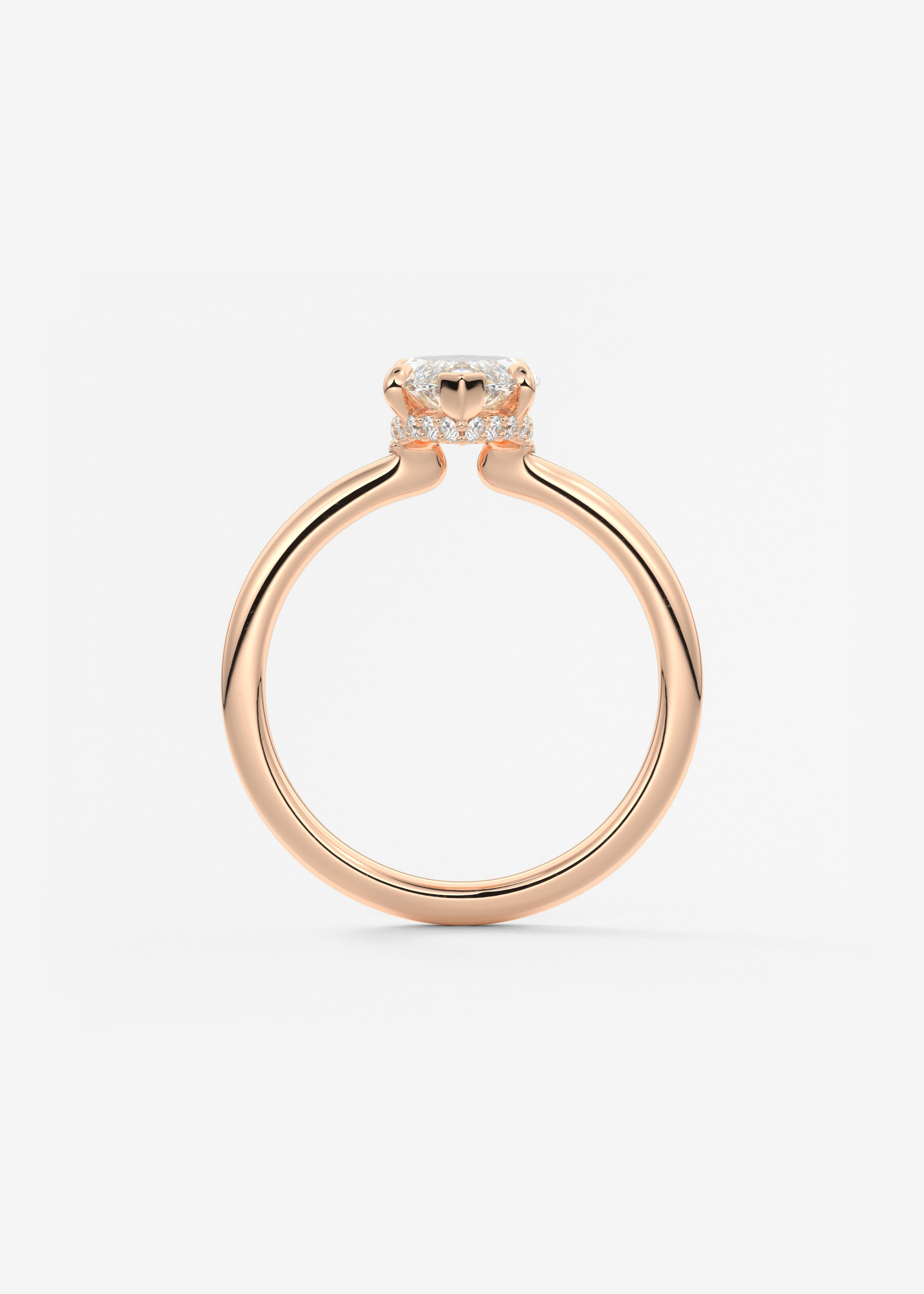 Marquise Hidden Halo Lab Grown Diamond Engagement Ring