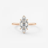Marquise Hidden Halo Lab Grown Diamond Engagement Ring