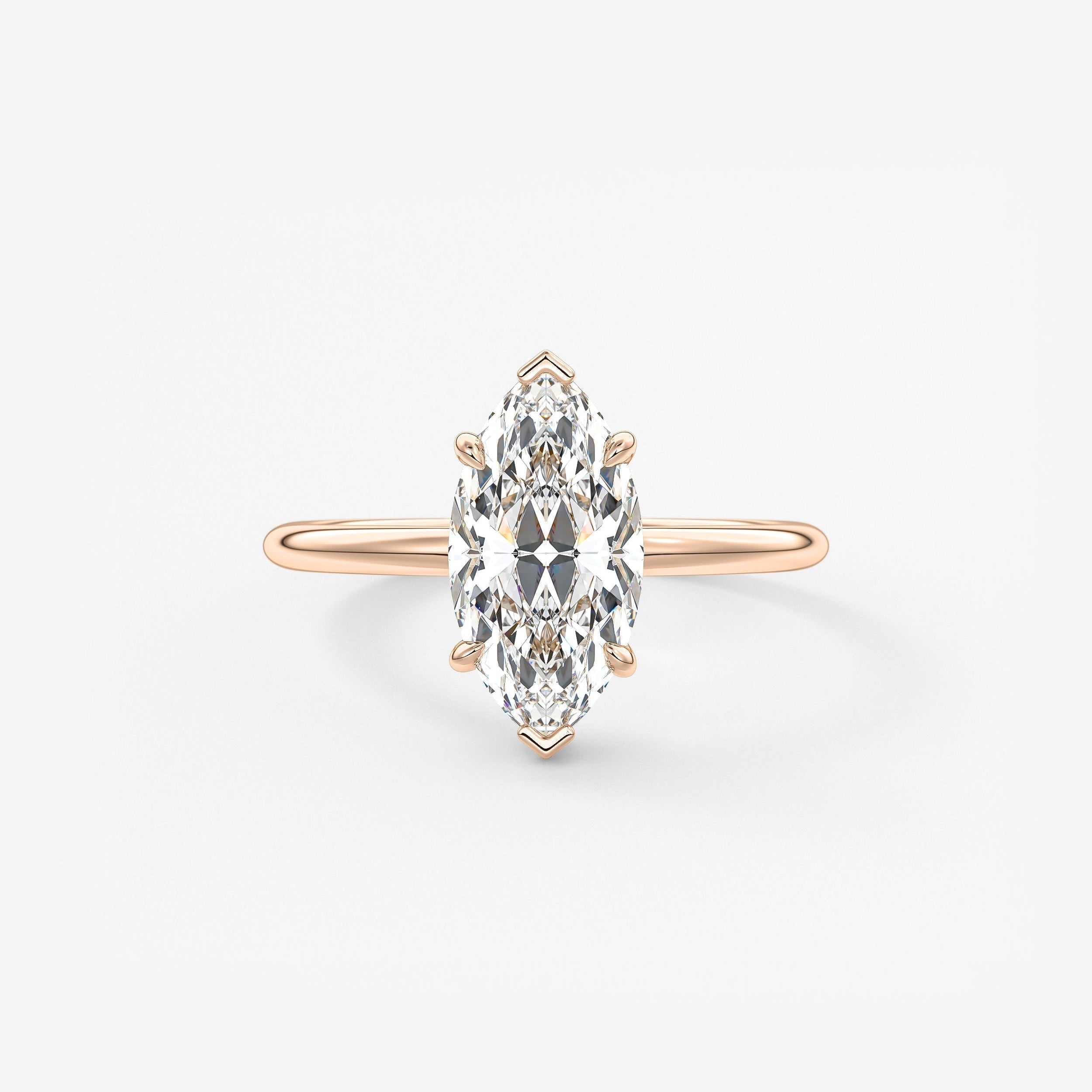 Marquise Hidden Halo Lab Grown Diamond Engagement Ring